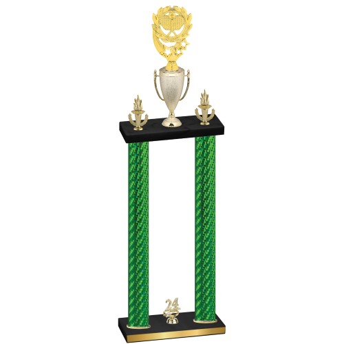Double Green Carbon Fiber Year Pickleball Trophy