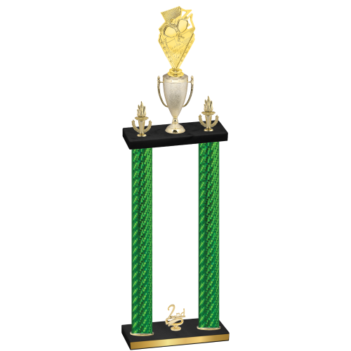 Double Green Carbon Fiber Second Place Pickleball Trophy