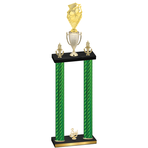 Double Green Carbon Fiber Third Place Pickleball Trophy