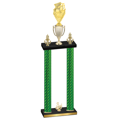 Double Green Carbon Fiber Third Place Pickleball Trophy