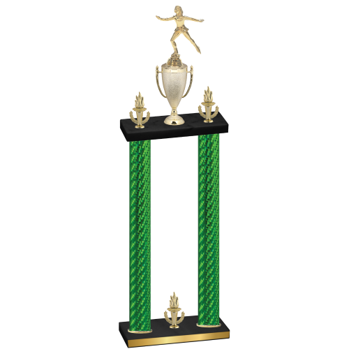 Double Green Carbon Fiber Victory Skater Trophy
