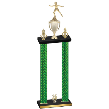 Double Green Carbon Fiber Year Skater Trophy