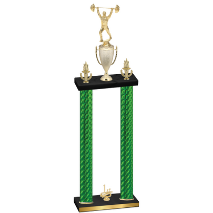 Double Green Carbon Fiber First Place Weights Trophy