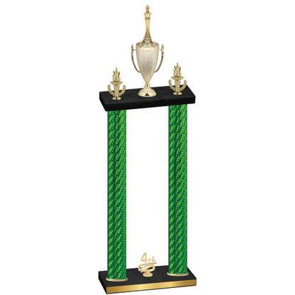 Double Green Carbon Fiber Fourth Place Chess Trophy