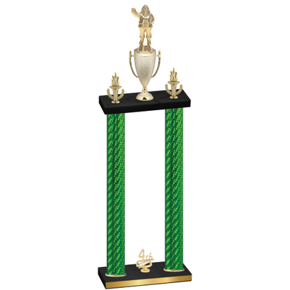 Double Green Carbon Fiber Fourth Place Holiday Trophy