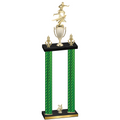 Double Green Carbon Fiber Year Flag Football Trophy