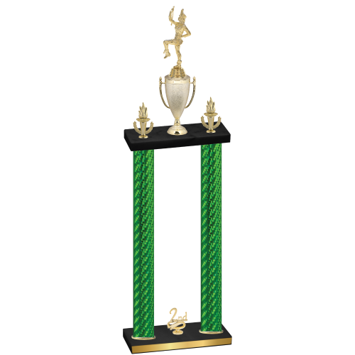 Double Green Carbon Fiber Second Place Majorette Trophy