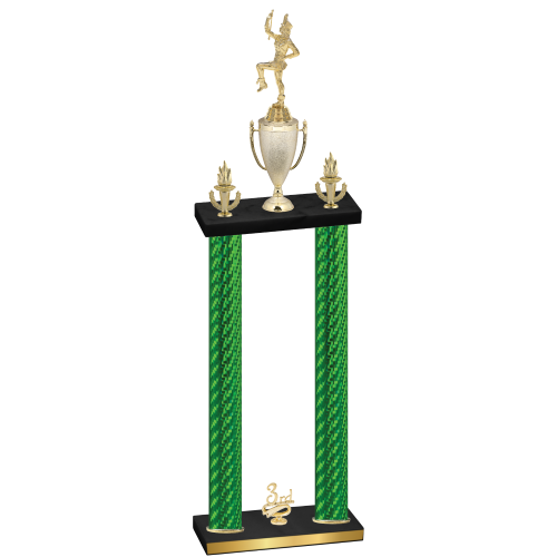 Double Green Carbon Fiber Third Place Majorette Trophy