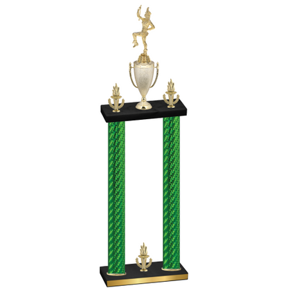 Double Green Carbon Fiber Victory Majorette Trophy