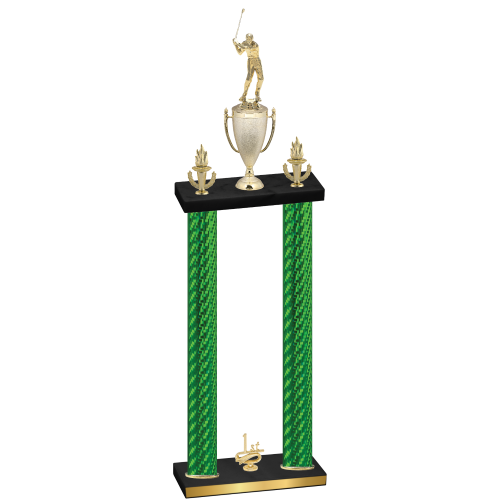 Double Green Carbon Fiber First Place Golf Trophy