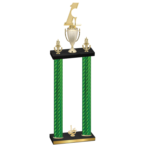 Double Green Carbon Fiber First Place Golf Trophy