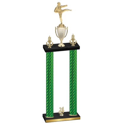 Double Green Carbon Fiber Year Karate Trophy