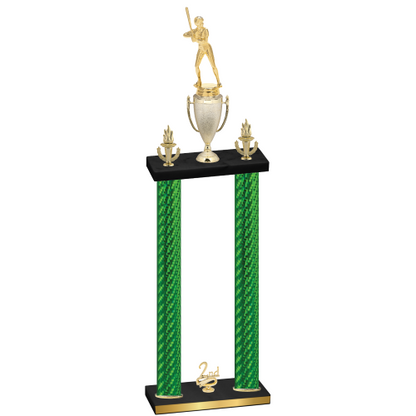 Double Green Carbon Fiber Second Place Softball Trophy