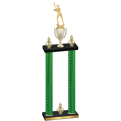 Double Green Carbon Fiber Victory Softball Trophy