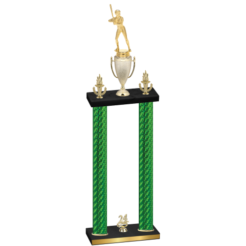Double Green Carbon Fiber Year Softball Trophy