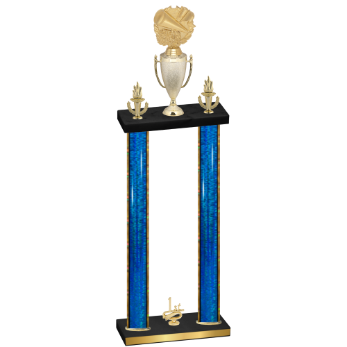 Double Blue Glacier First Place Cheerleading Trophy