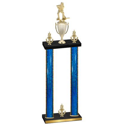 Double Blue Glacier Victory Hockey Trophy