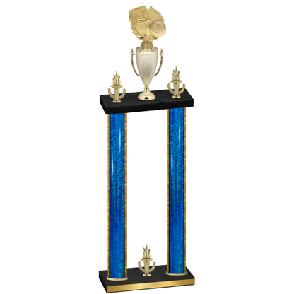 Double Blue Glacier Victory Basketball Trophy