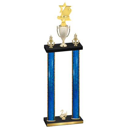 Double Blue Glacier Second Place Pickleball Trophy