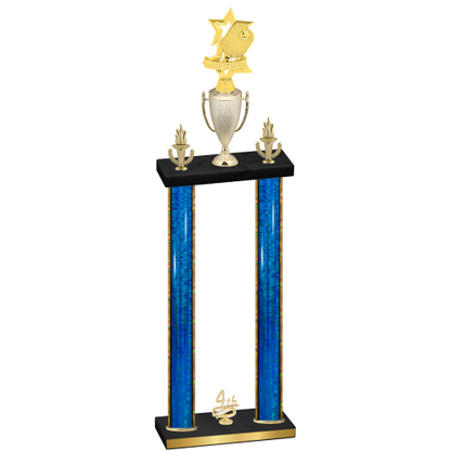 Double Blue Glacier Fourth Place Pickleball Trophy