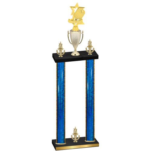 Double Blue Glacier Victory Pickleball Trophy