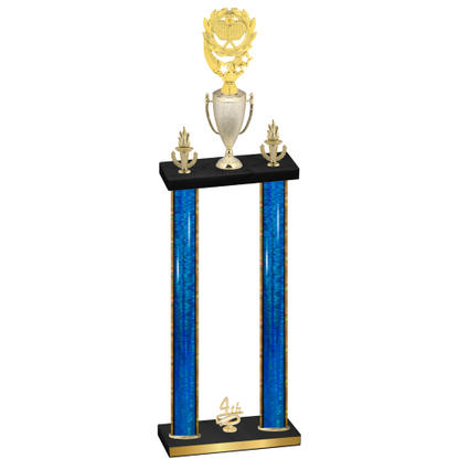 Double Blue Glacier Fourth Place Pickleball Trophy