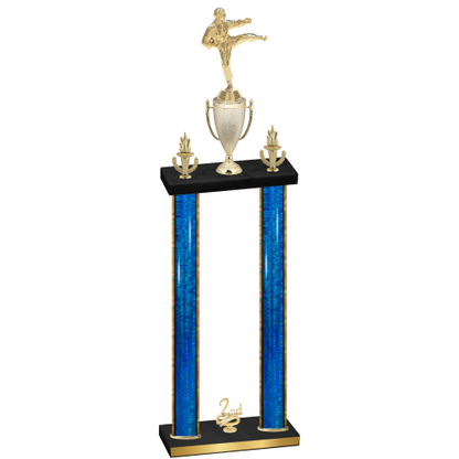 Double Blue Glacier Second Place Karate Trophy