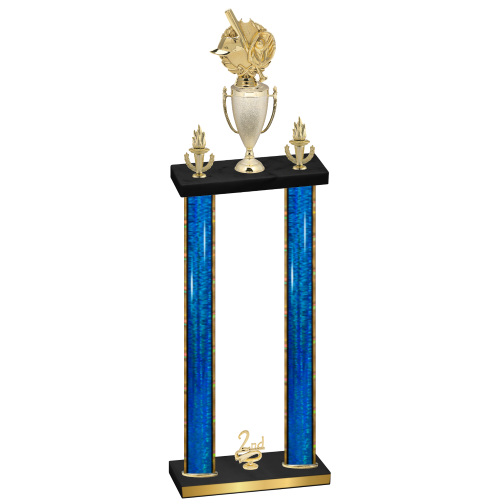 Double Blue Glacier Second Place Baseball Trophy