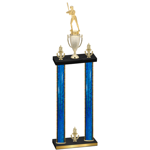 Double Blue Glacier Victory Softball Trophy