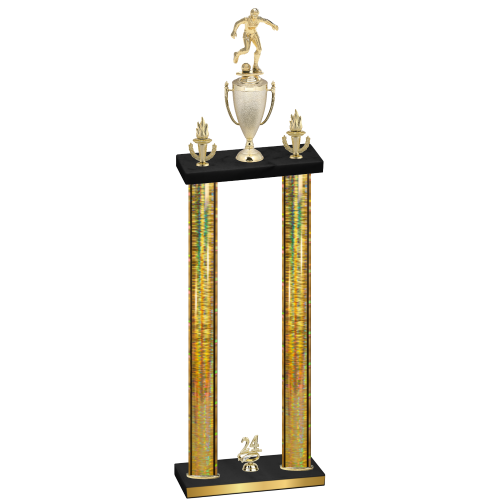 Double Gold Glacier Year Soccer Trophy