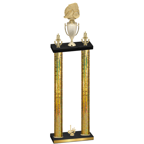 Double Gold Glacier First Place Soccer Trophy
