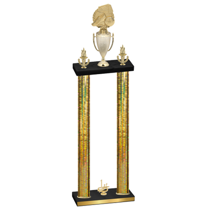Double Gold Glacier First Place Soccer Trophy