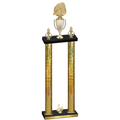 Double Gold Glacier Third Place Soccer Trophy