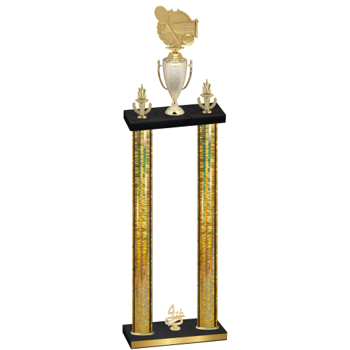 Double Gold Glacier Fourth Place Tennis Trophy