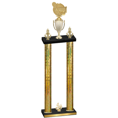 Double Gold Glacier Fourth Place Tennis Trophy