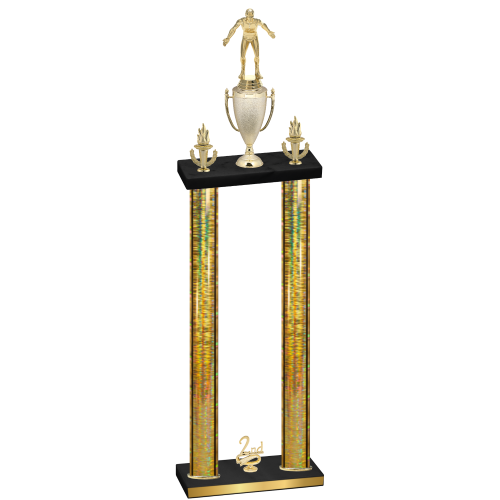 Double Gold Glacier Second Place Wrestling Trophy