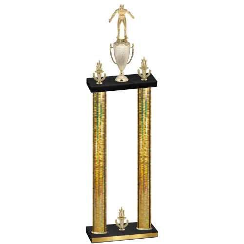 Double Gold Glacier Victory Wrestling Trophy