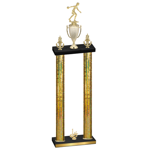 Double Gold Glacier First Place Bowling Trophy