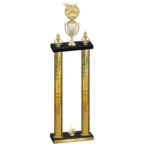 Double Gold Glacier First Place Bowling Trophy
