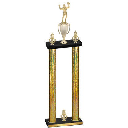 Double Gold Glacier Victory Volleyball Trophy