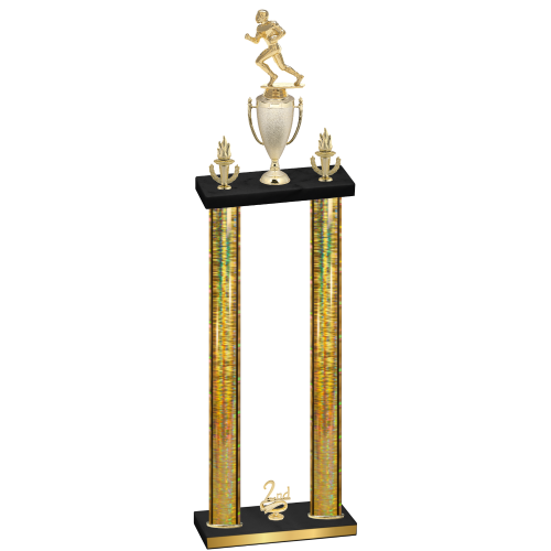 Double Gold Glacier Second Place Football Trophy