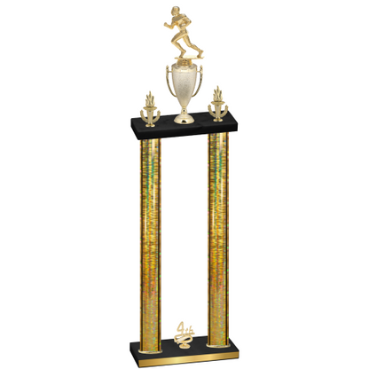 Double Gold Glacier Fourth Place Football Trophy