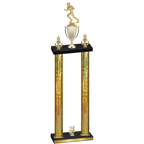 Double Gold Glacier Year Football Trophy