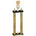 Double Gold Glacier Fourth Place Cheerleading Trophy