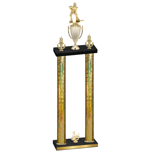 Double Gold Glacier Third Place Hockey Trophy