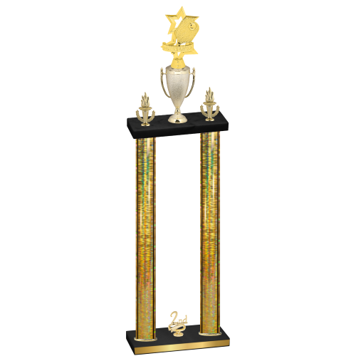 Double Gold Glacier Second Place Pickleball Trophy
