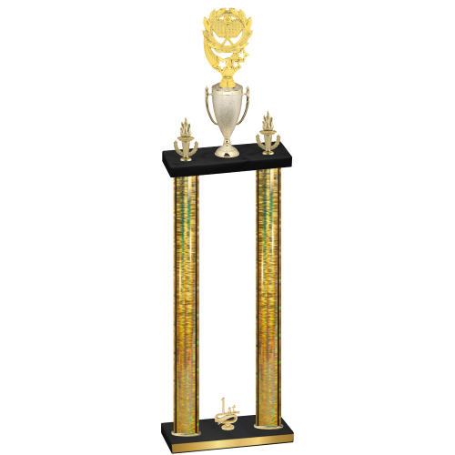 Double Gold Glacier First Place Pickleball Trophy