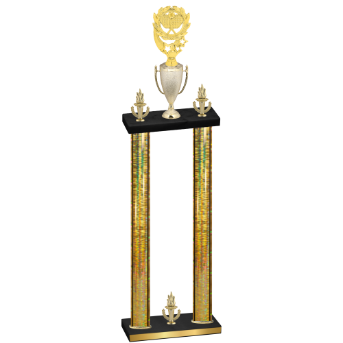 Double Gold Glacier Victory Pickleball Trophy