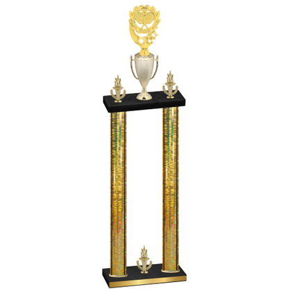 Double Gold Glacier Victory Pickleball Trophy