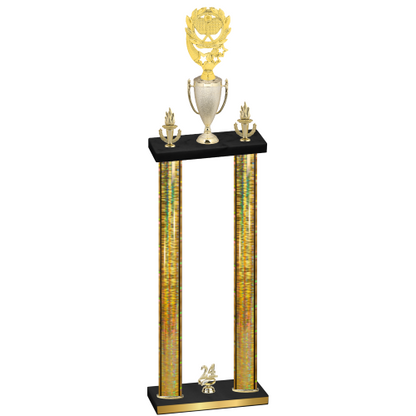 Double Gold Glacier Year Pickleball Trophy